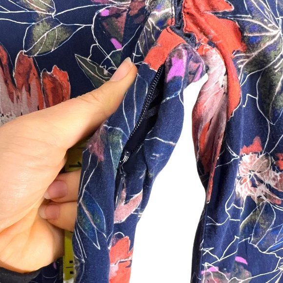 Free People Eyes On You Blue Floral Long Sleeve Tunic Mini Dress 4 - Picture 12 of 14